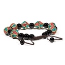 Pulsera de Turquesa, Coral y Ágata Negro regulable