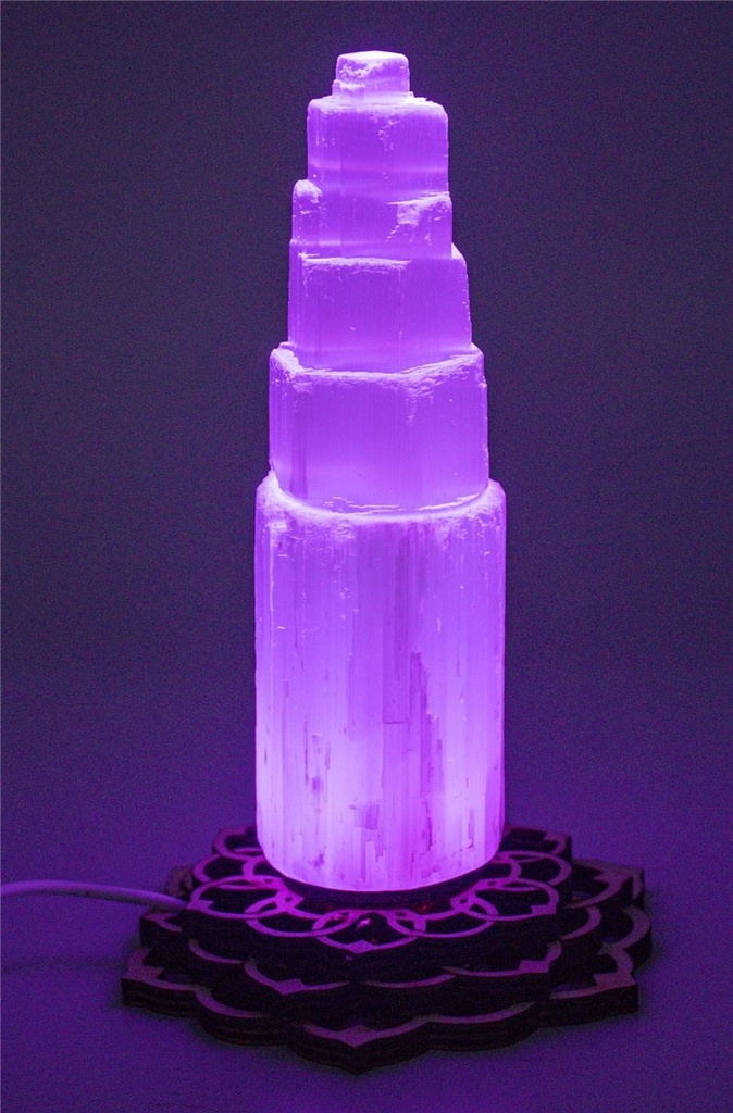 Base de Luz LED de Madera Geometría con USB
