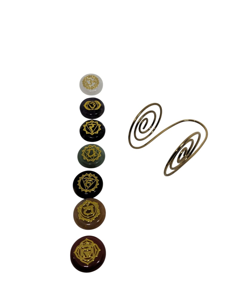 Anillo Palmar de cobre con los 7 Chakras