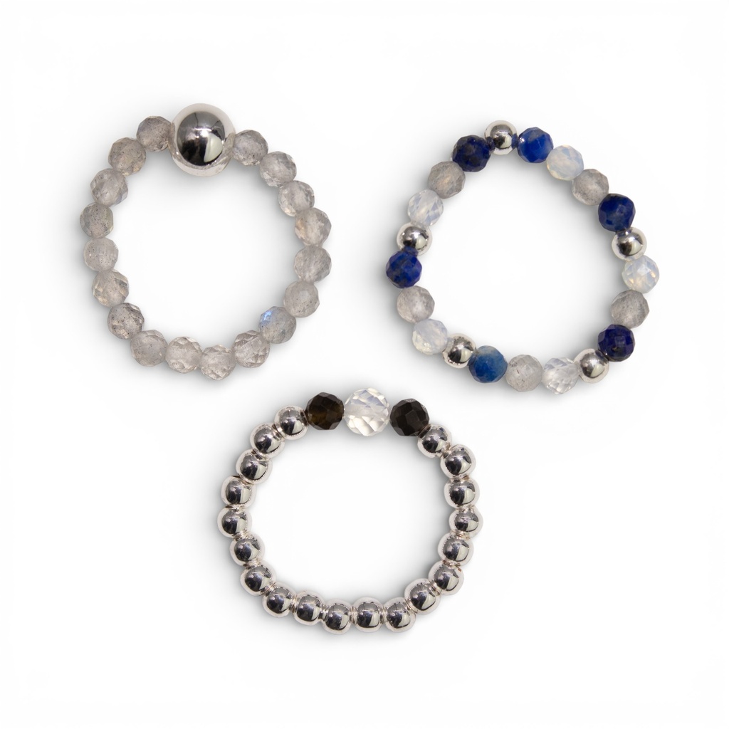 Conjunto de Anillos de Espíritu Ninfa - Luna Llena