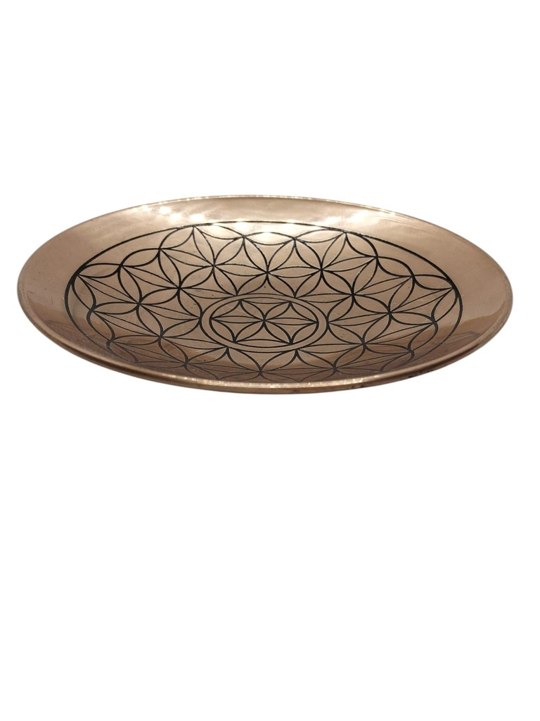 Plato de cobre con Flor de la vida 15cm