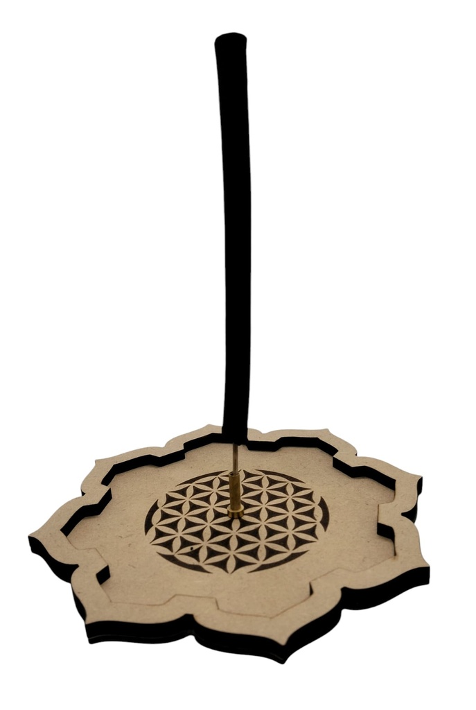 Incensario grabado con Flor de la Vida 15cm
