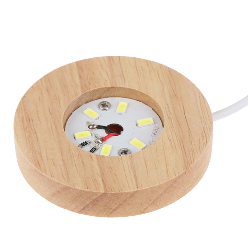 Base de Luz LED de Madera con USB