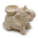 Porta Incienso y Velas de Terracota Elefante Crema