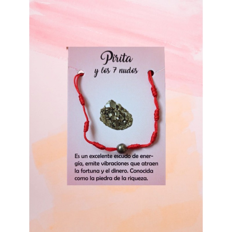 Pulsera 7 Nudos con Pirita