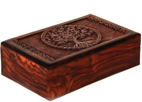 Caja de Madera con Arbol de la Vida 20cm