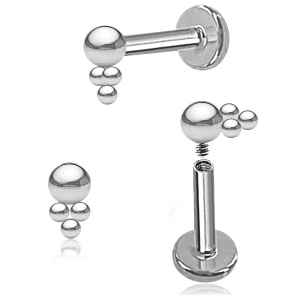 Labret con Triángulo de Bolitas