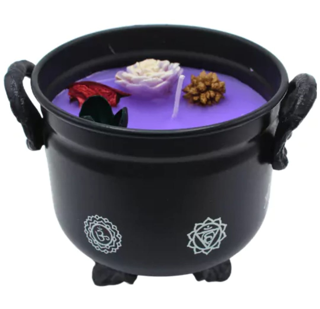 Vela en Caldero - Lavanda - 7 Chakras