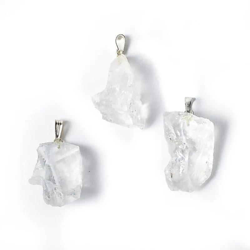 Colgante de Cristal de Roca en Bruto