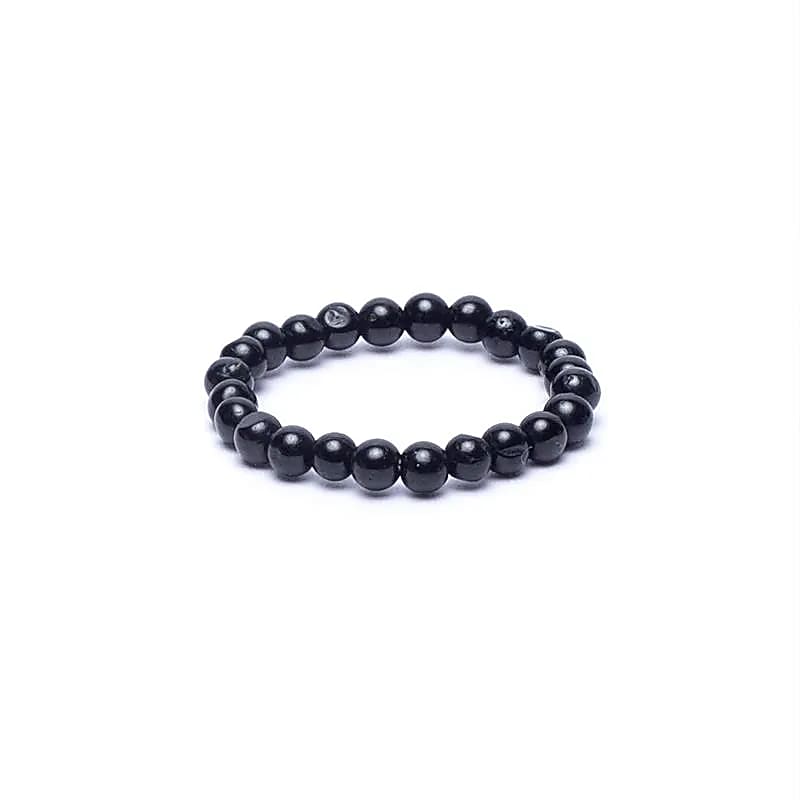 Anillo Elástico de Turmalina negra
