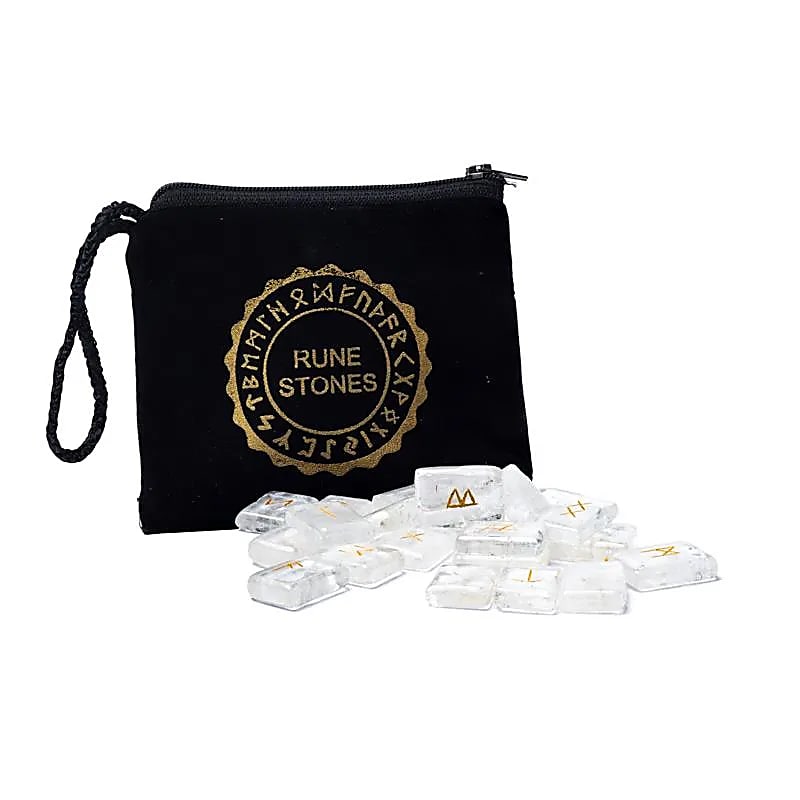Set de Runas en bolsa de terciopelo Cuarzo Roca