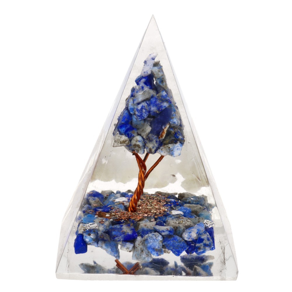 Pirámide Orgonita de Lapislázuli con Árbol 4x4cm