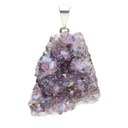 Colgante Drusa de Aqua Aura Lila en Baño de Plata