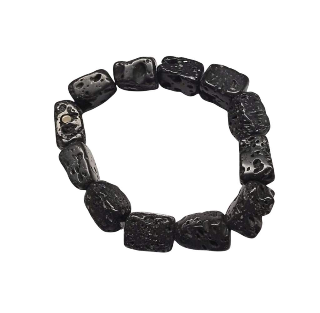 Pulsera de Lava con Piezas cuadradas