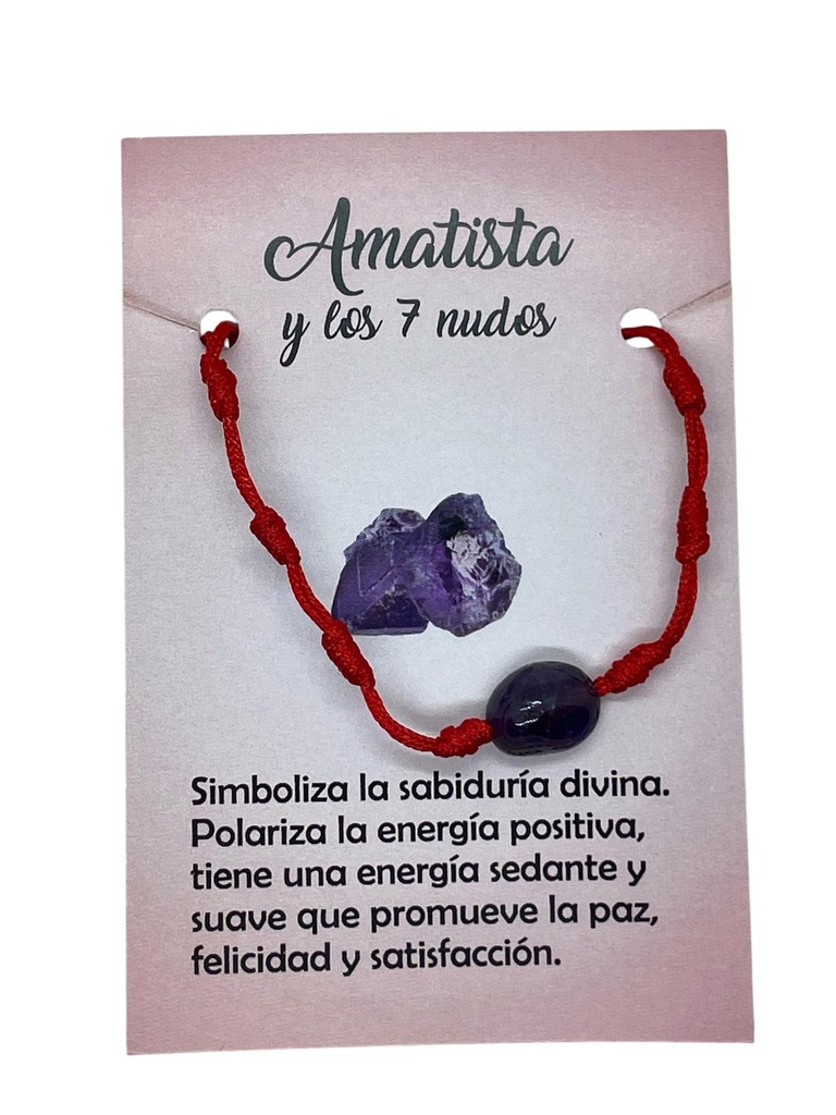 Pulsera 7 Nudos con Amatista