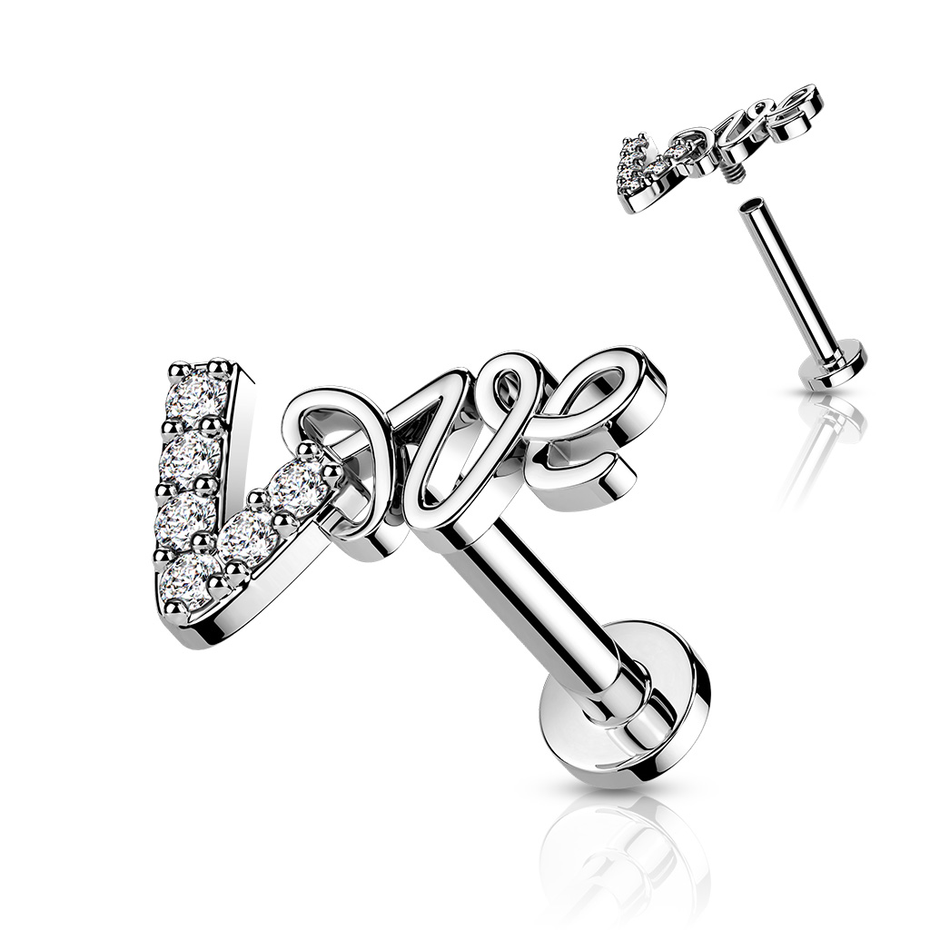 Labret con Letras Love y Joyas