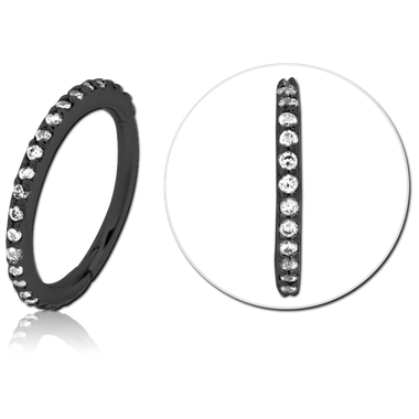 Clicker de Acero Negro con Fila de Joyas