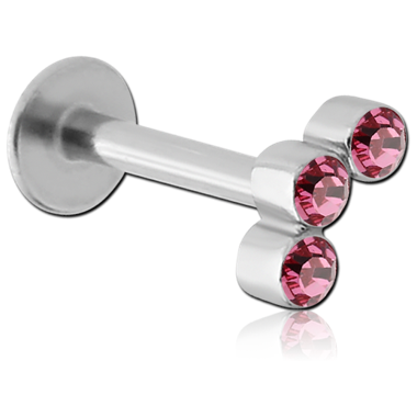 Labret con Triple Joya Rosa