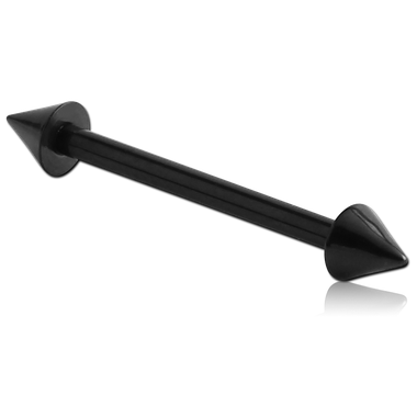 Barbell en Acero Negro con Pinchos