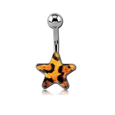 Navel de Acero con Estrella y Leopardo