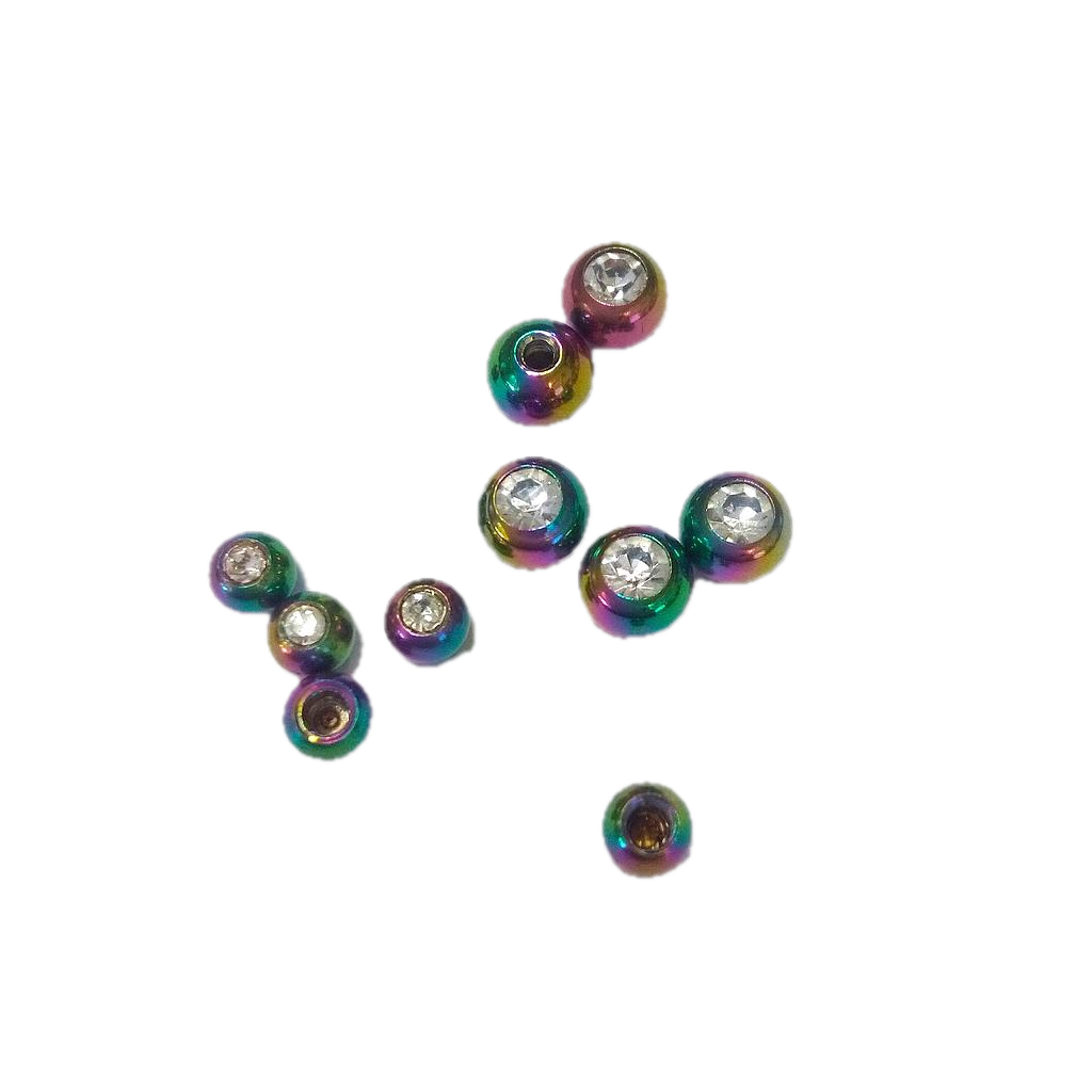 Bola de Acero Multicolor con Joya Blanca de 1.6 mm