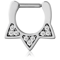 Septum Clicker de Acero con Joyas Triangulares