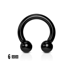 Circular Barbell UV Negro de 6 mm