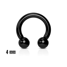 Circular Barbell UV Negro de 4 mm