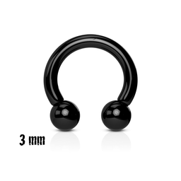 Circular Barbell UV Negro de 3 mm