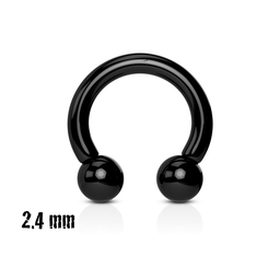 Circular Barbell UV Negro de 2.4 mm