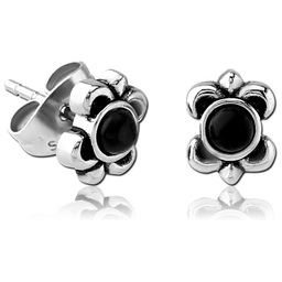 Pendientes de Flor de Lis con Onix