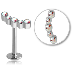 Labret con 5 Joyas