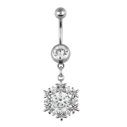 [NAV.JO.ENG.BL] Navel de Acero con Joya Engarzada Blanca