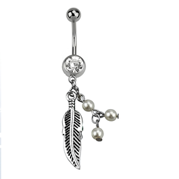 [NAV.PL.PE] Navel con Pluma y Perlas