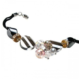 Pulsera Cristal de Vidrio Negro Modelo Nº7