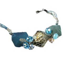 Pulsera Cristal de Vidrio Azul Modelo Nº4