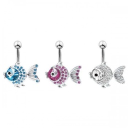 Navel Plata con Pez y Joyas