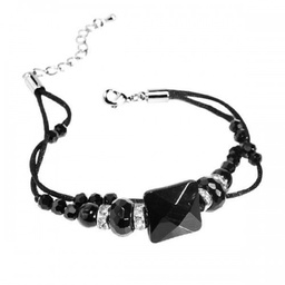 Pulsera Cristal de Vidrio Negro Modelo Nº1