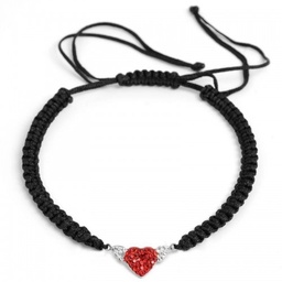 Pulsera de Cordón Ajustable con Corazón Alado