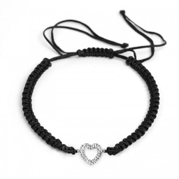 Pulsera de Cordón Ajustable con Corazón y Joyas