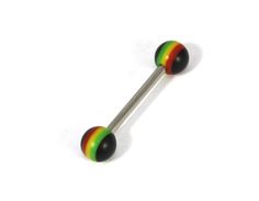 [BBL.BO.UV.RA] Barbell de Acero con Bolas UV Rasta