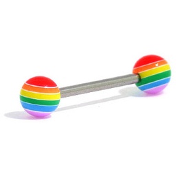 [BBL.BO.UV.AR] Barbell de Acero con Bolas UV Arco Iris