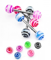 Barbell de Acero con Bolas UV Espiral