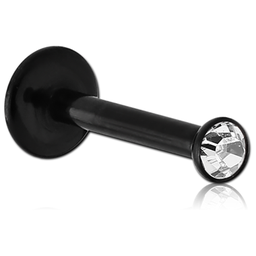 Labret de Acero Negro con Joya de 1.2 mm