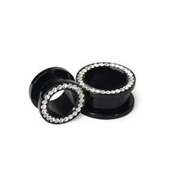 Tunel Rosca UV Negro con Joyas