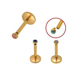 Labret con Joya Interna de Acero Bañado en Oro de 1.2 mm