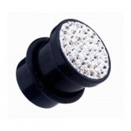 Dilatador Plug UV Negro con Joyas