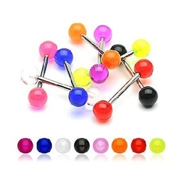 Barbell de Acero con Bolas UV de Colores