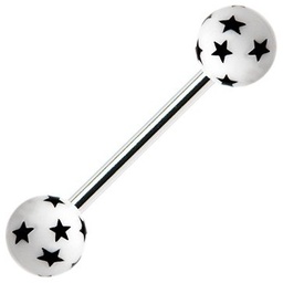 Barbell de Acero con Bolas UV de Estrellas