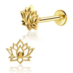 Labret Dorado con Flor de Loto